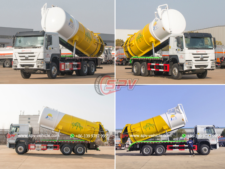 HOWO 20,000 Litres  Sewage Pump Truck - Four Side View